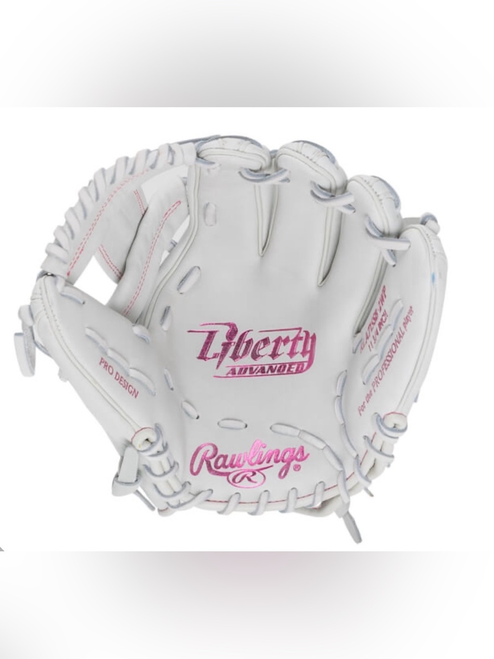 Rawlings Liberty Advanced 11.75” Fastpitch Softball Glove White/Pink RLA715SB-2W